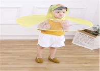 PVA/EVA Material Childrens Waterproof Raincoats Yellow Cartoon Duck Printed Poncho