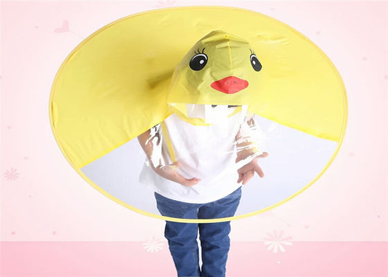 UFO Childrens Waterproof Raincoats , Yellow Duck Raincoat Outdoor Rain Gear For Kids