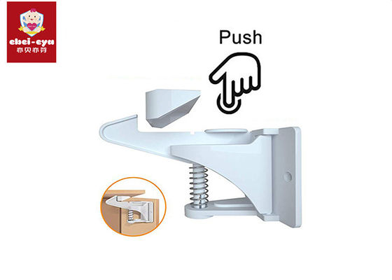 Upgraded Spring Action Baby Safety Cabinet Locks White Color SGS ROHS