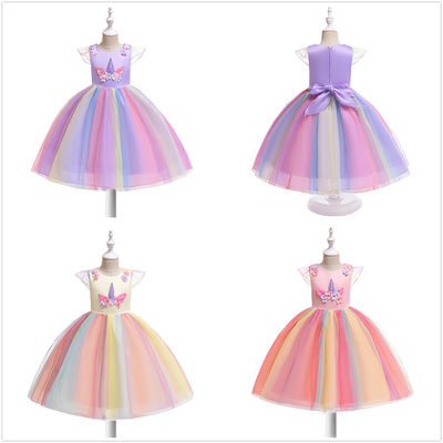 Principessa Dresses di Tulle del fiore del ricamo 3D per la ragazza anziana 6Years